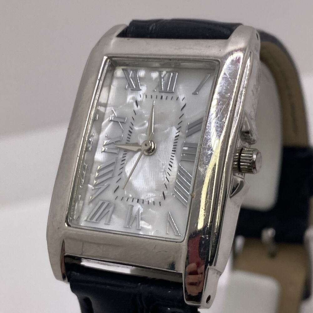 Womens Black Tank Watch Works New Battery